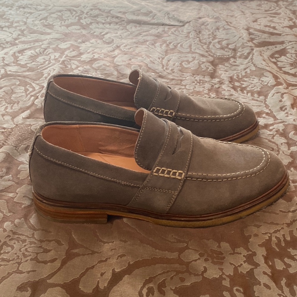Clarks suede loafers